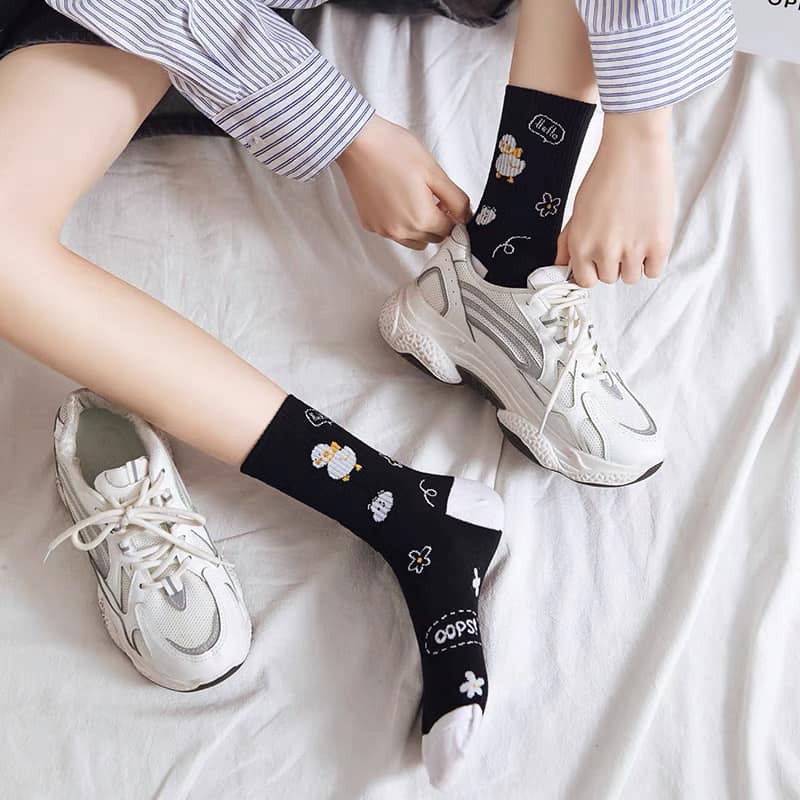 [Mã SKAMCLU8 giảm 10% cho đơn từ 100K] Vớ Cổ Cao Hoạt Hình