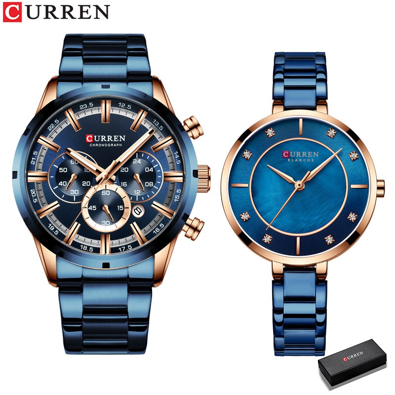 Đồng Hồ CURREN 8355A 9051 Bằng Thép Không Gỉ Chống Thấm Nước Thời Trang Công Sở Đơn Giản Cho Cặp Đôi