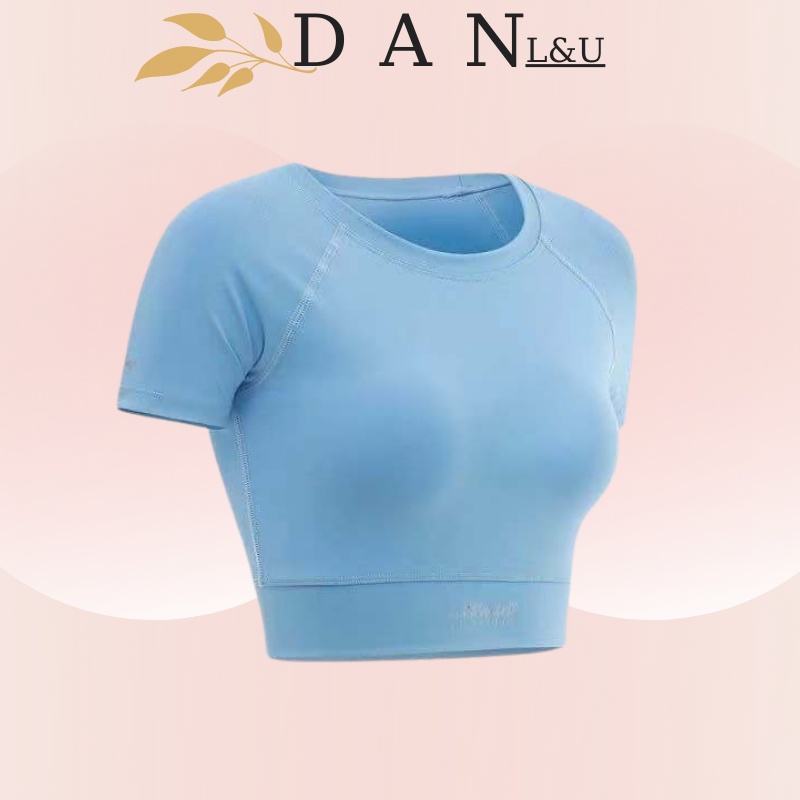 Áo Thể Thao Croptop, Áo Tập Gym Cho Nữ Vãi Cotton Co Giãn Bốn Chiều Chất Lượng Cao - DX-062