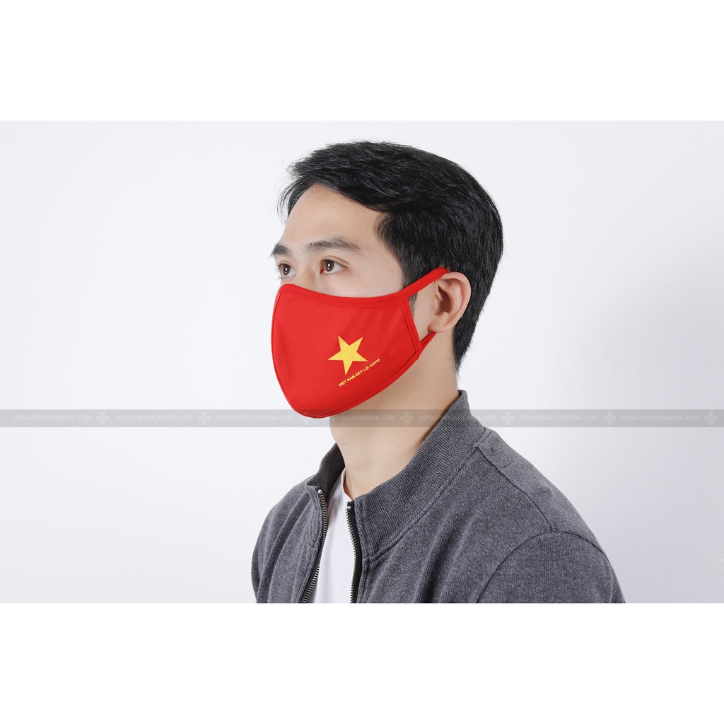 [ Chính Hãng ] Khẩu Trang Vải Cờ Đỏ Sao Vàng  Kháng Khuẩn Bảo Vệ Toàn Diện - Đồng Phục Bốn Mùa | BigBuy360 - bigbuy360.vn