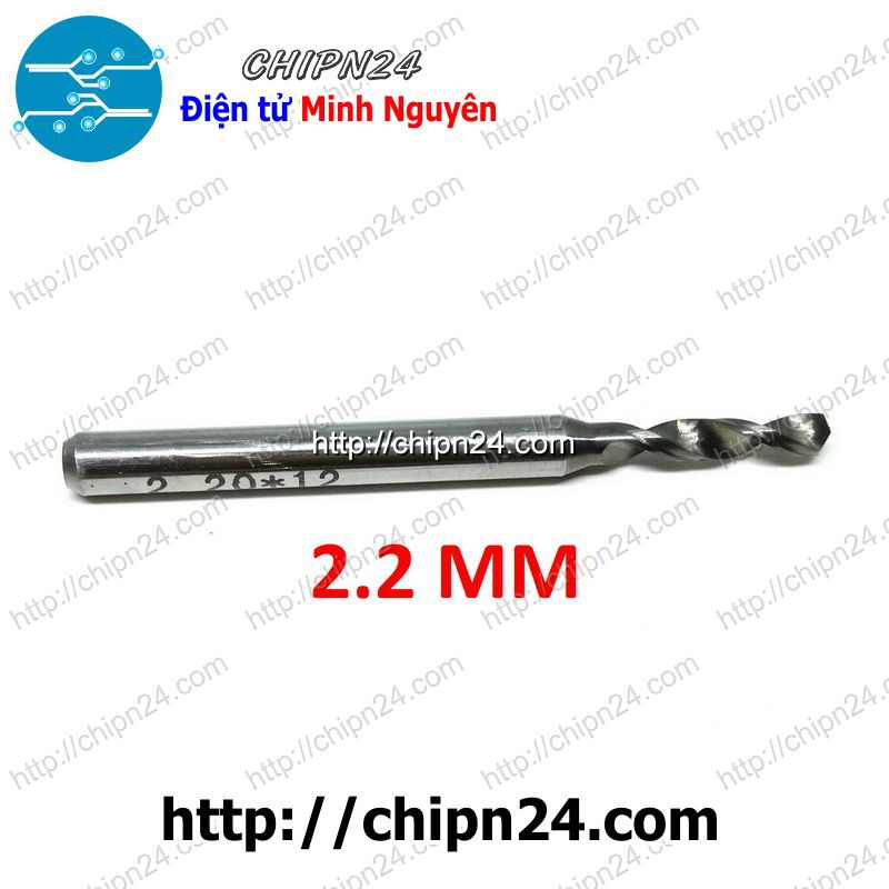 [1 CÂY] Mũi khoan mạch in CNC HỢP KIM 2.2mm (Mạch điện tử, PCB)