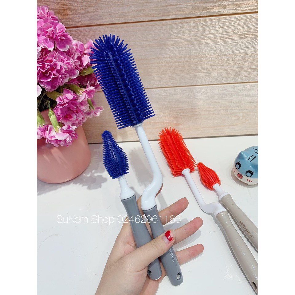 Cọ bình và núm ti Silicone Mother - K
