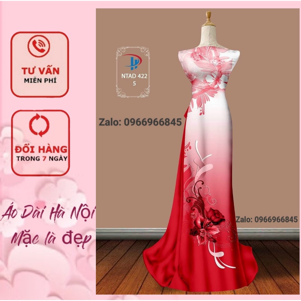 Đủ màu áo dài in 3D cổ tròn tay lỡ  đẹp quý phái - ÁO DÀI HÀ NỘI