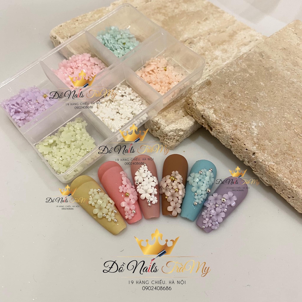 Charm nail , Charm hoa nhí mix 6 mẫu trang trí móng