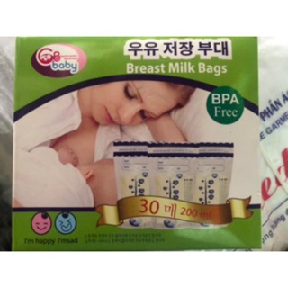 1 hộp 30 túi trữ sữa GB 200ml chính hãng