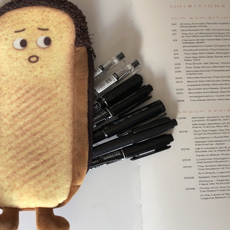 Túi Đựng Bút Hình Bánh Mì Nướng Sức Chứa Lớn Tiện Dụng