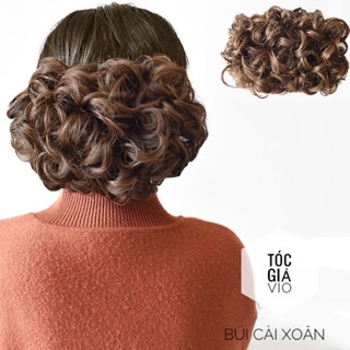 (ĐỌC KĨ MÔ TẢ) - [CAO CẤP] Búi Cài Xoăn Tóc Giả