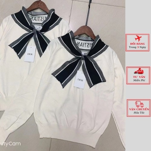 Áo len nơ trễ vai nữ màu đen trắng dài tay ulzzang hàn quốc thời trang yolo fashion