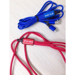 Cáp sạc 3 đầu dây dù gồm Micro USB lightning Type C