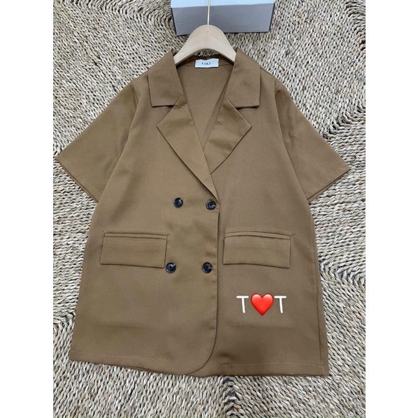 Áo BLAZER NGẮN TAY trơn kiểu dáng Croptop, blazer croptop nữ cộc tay dáng ngắn1 lớp style Hàn Quốc | BigBuy360 - bigbuy360.vn