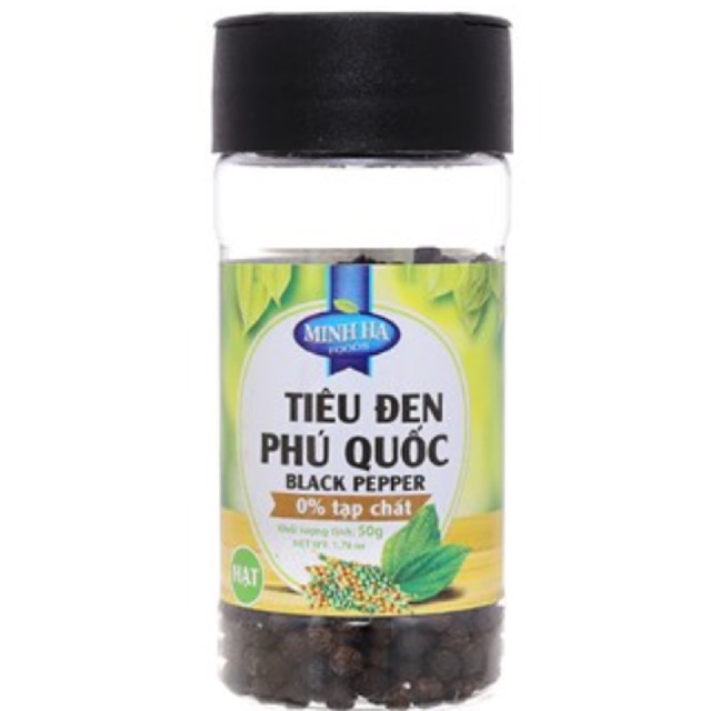 Tiêu đen nguyên hạt Phú Quốc Minh Hà hũ 50g