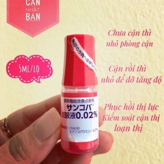 Nhỏ mắt cận thị, phục hồi thị lực sancoba Nhật bản