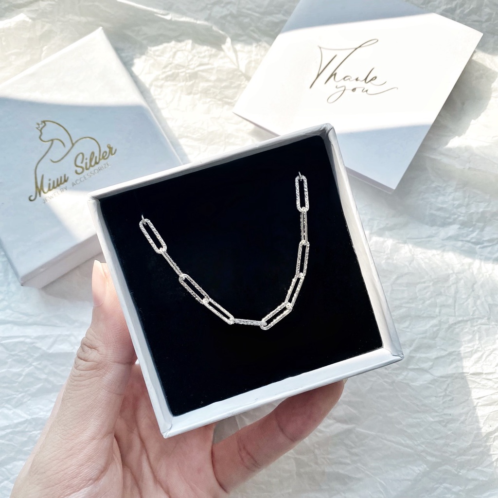 Lắc tay bạc nữ Miuu Silver, vòng tay nữ dây xích bạc 925 Sequin Bracelet