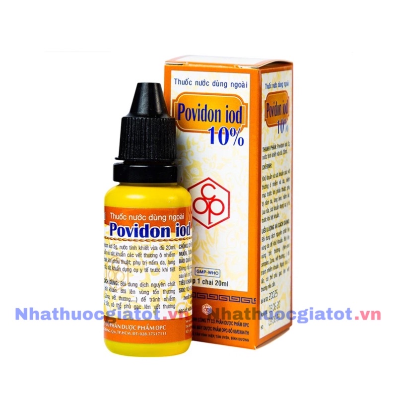 [Chai 20ml]  Dung dịch Povidine 10% (Povidon iod 10%) Dùng để sát trùng vết thương, bôi ngoài da