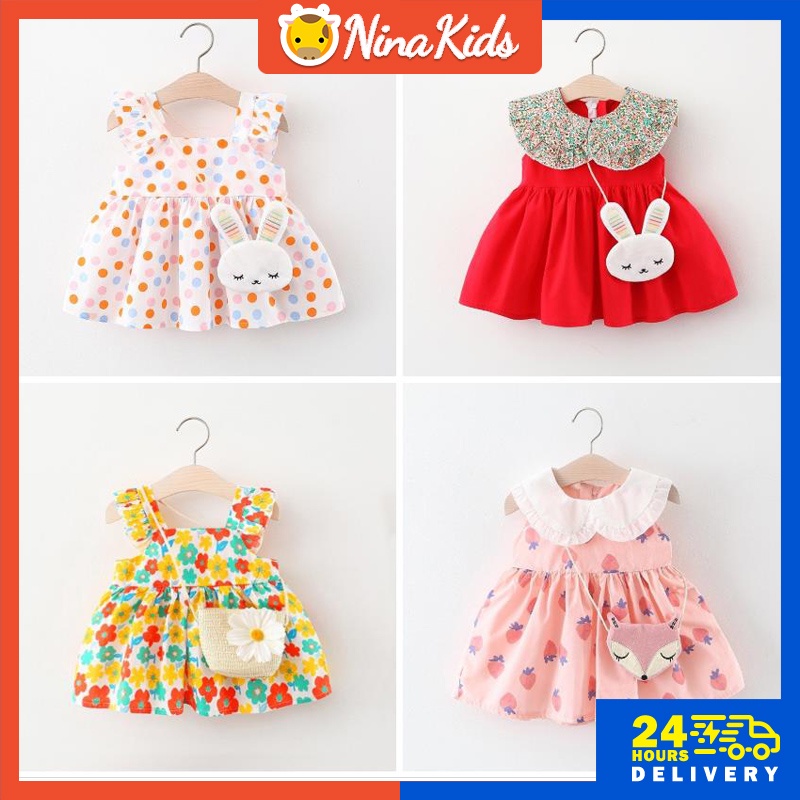 Bé gái ăn mặc mùa hè thời trang dễ thương không tay đầm công chúa bé gái 1-5 tuổi