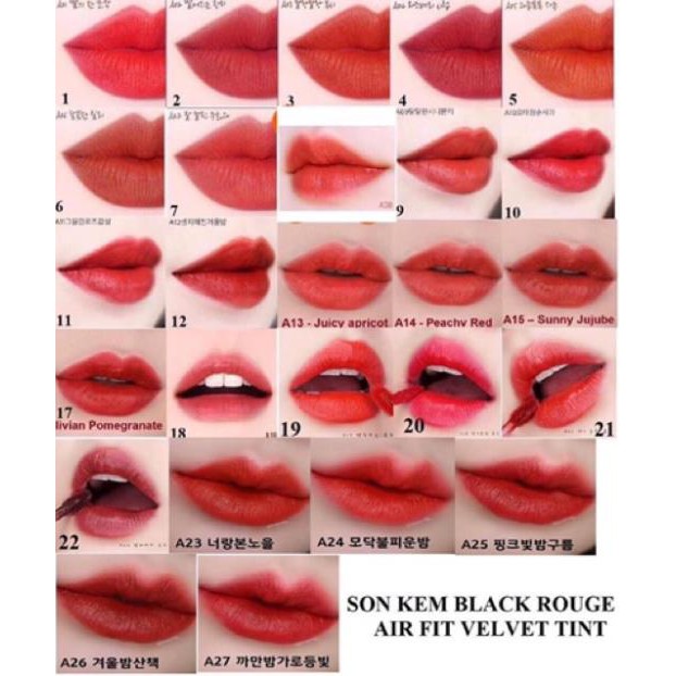 Son lì Black rouge màu A06 và đủ bảng màu, Son kem lì Blackrouge màu 06 đỏ gạch 💋