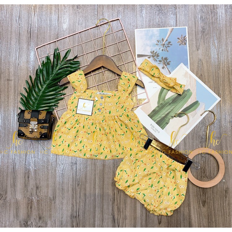 Quần áo bé gái𝑭𝑹𝑬𝑬𝑺𝑯𝑰𝑷+TẶNG TURBANSet đồ trẻ em THIẾT KẾHC KIDS-SÉT 2 DÂY ĐŨI TRE thiêt kế cao cấp VNXK