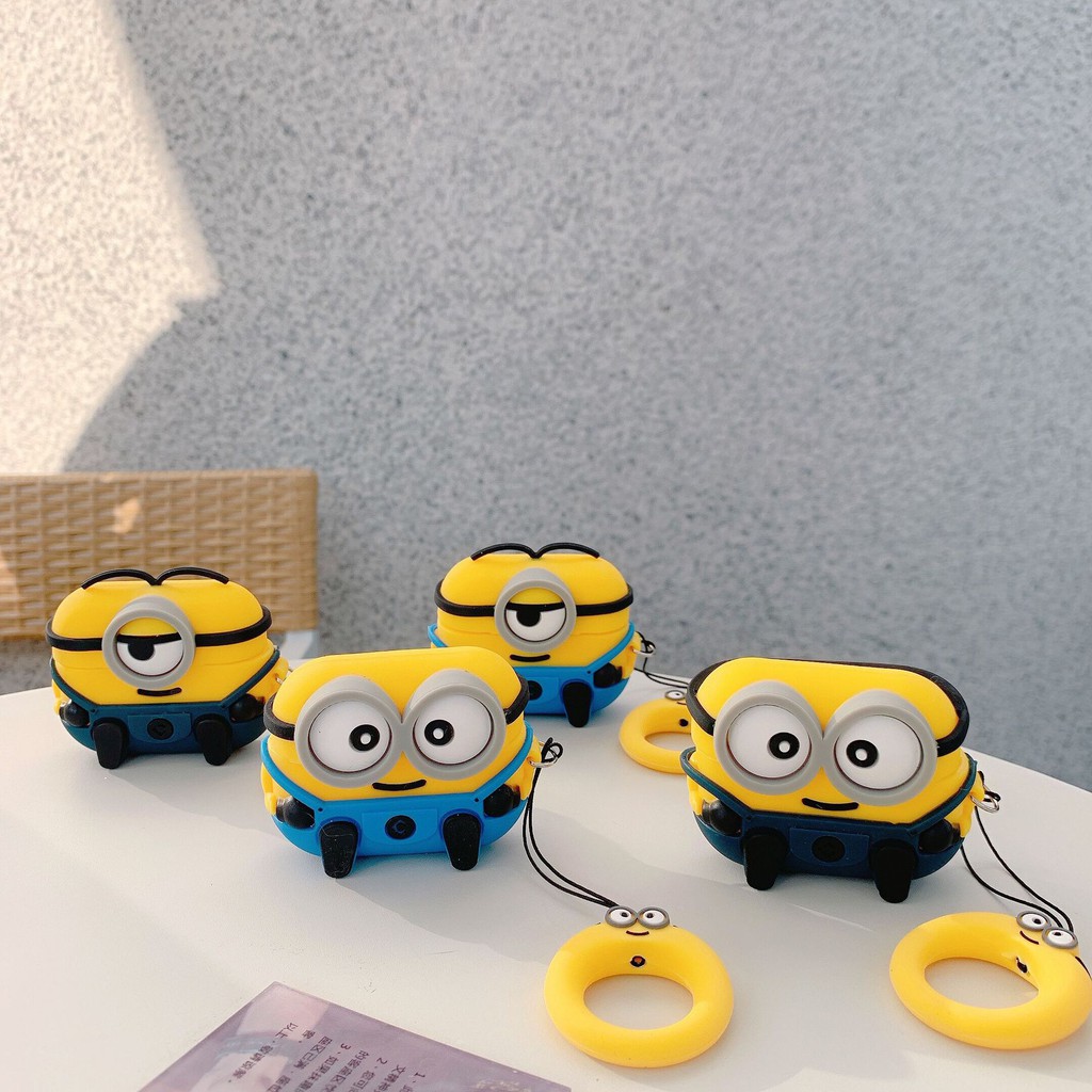 Vỏ Bọc Tai Nghe AirPods 1 2 3 Pro Case Sillcon Dẻo 3D Ốp Bảo Vệ hình Minions Siêu Cute - Minh An Saigon