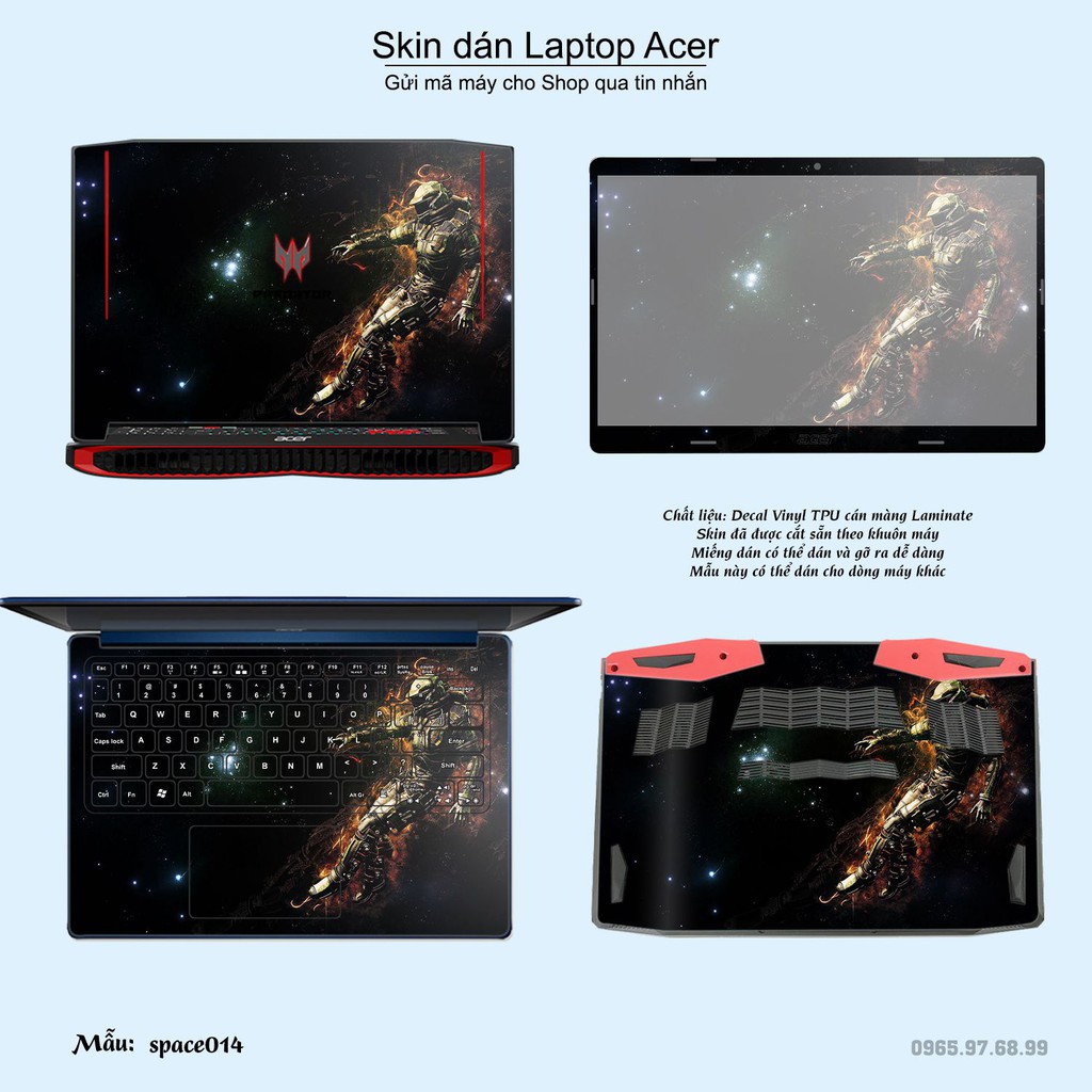 Skin dán Laptop Acer in hình không gian nhiều mẫu 3 (inbox mã máy cho Shop)