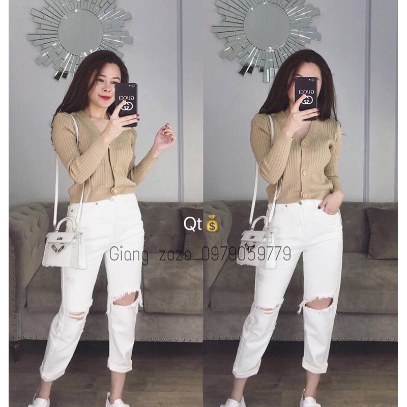 Áo khoác len ngắn 3 khuy nhựa, Cadigan len dài tay AK1410 - NhiNhi Shop | BigBuy360 - bigbuy360.vn