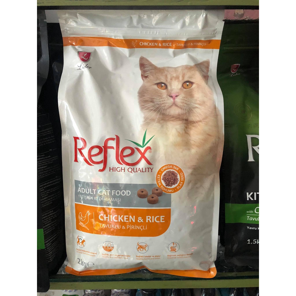 Hạt thức ăn cho mèo Reflex 2kg vị gà gạo cho mèo lớn và mèo con - Thổ Nhĩ Kỳ
