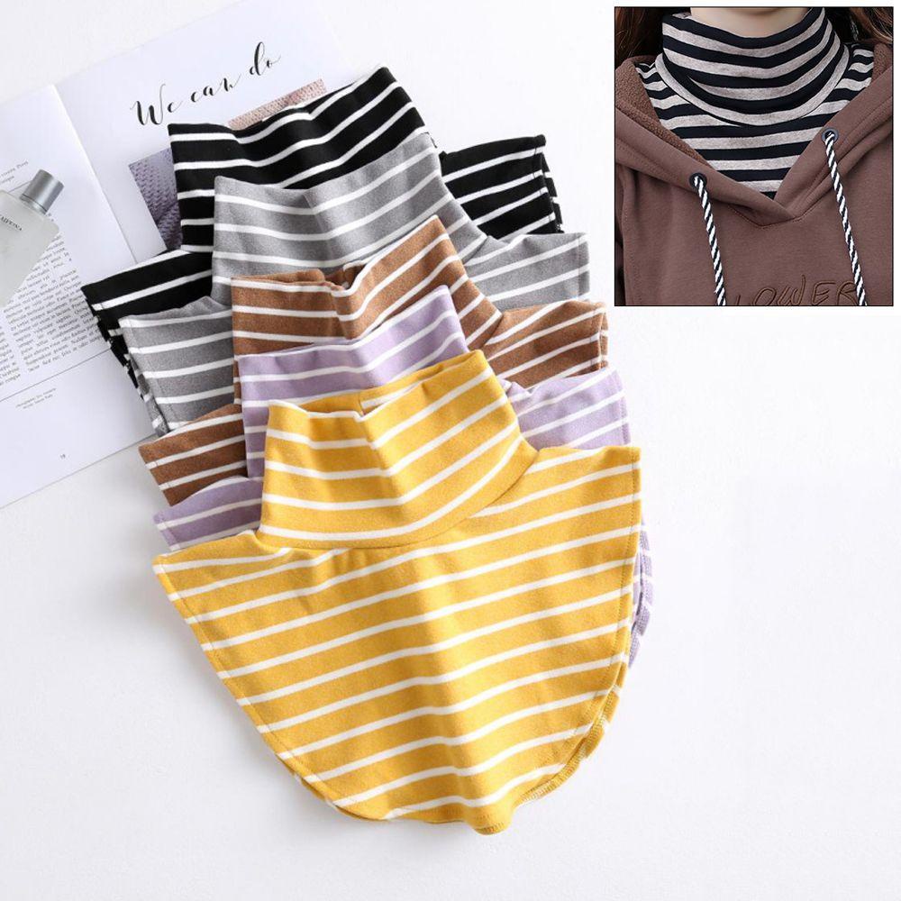 Cổ Áo Giả Họa Tiết Kẻ Sọc Có Thể Tháo Rời Ấm Áp Thời Trang Thu Đông