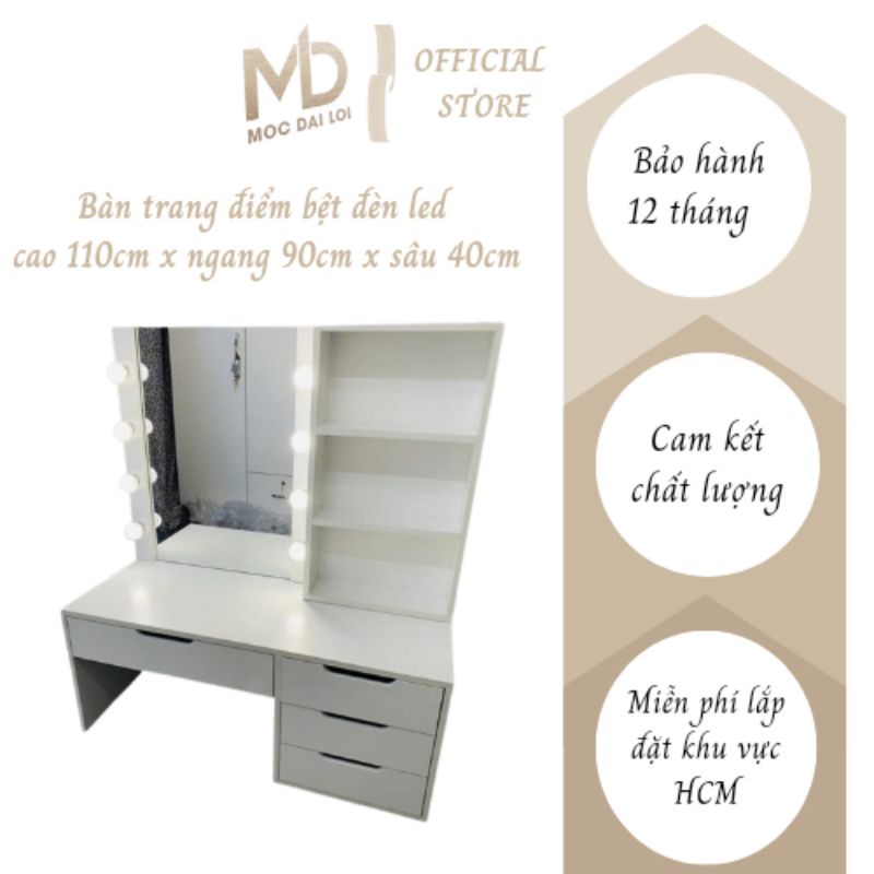 Bàn trang điểm ngồi bệt đèn led mẫu mới nhất ( hình thật 100%)