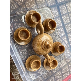 Bộ ấm trà, chén đá ngọc sapentin