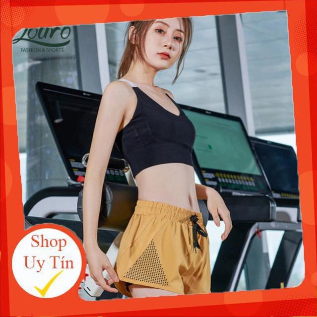 SALE TẾT Xả. Quần tập gym nữ 2 lớp Louro QL25, kiểu quần short nữ tập yoga, zumba, thông thoáng, co giãn 4 chiều ¹ !