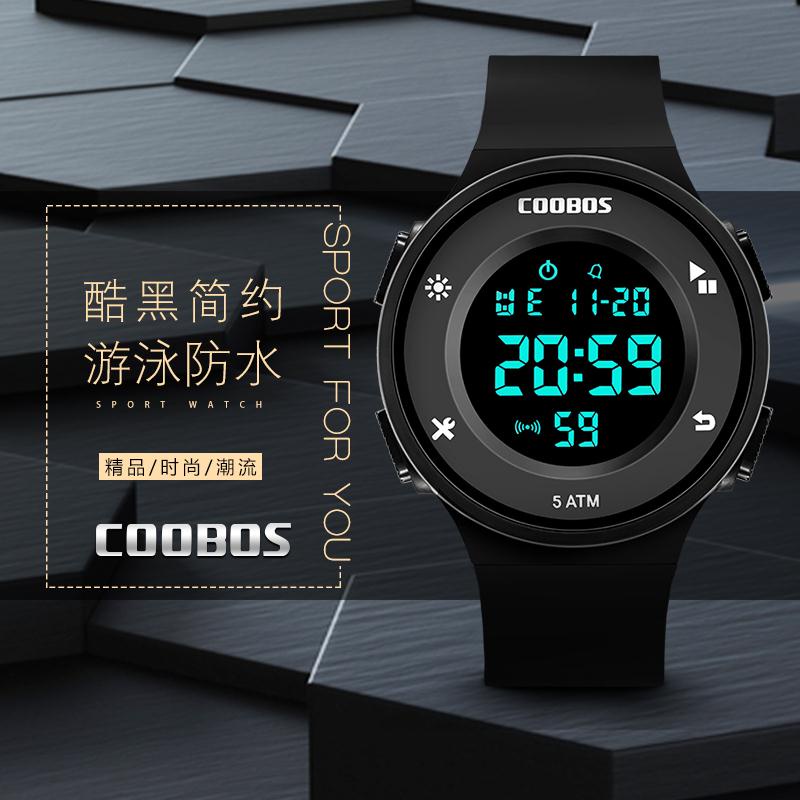 Đồng Hồ Điện Tử Thể Thao Dạ Quang Chống Nước 50m Dành Cho Tuổi Teen