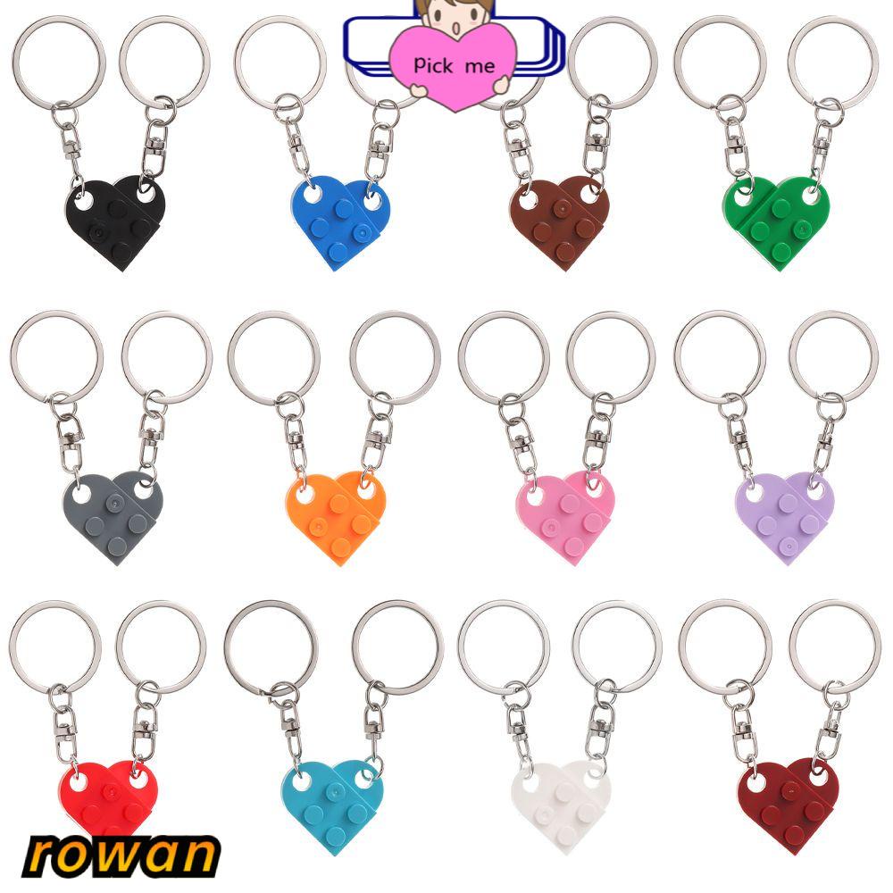 Set 2 Móc Khóa Hình Khối Ghép Hình Trái Tim Nhiều Màu Dễ Thương