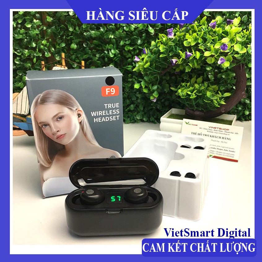 [BẢN QUỐC TẾ] Tai Nghe Bluetooth, Tai Nghe Không Dây AMOI F9 TWS 5.0 9D, Cảm Ứng Chạm, Chống Nước, Chống Ồn