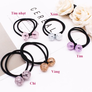 Combo 2 dây cột tóc, buộc tóc đính đá tròn 2 đầu (BT 81)
