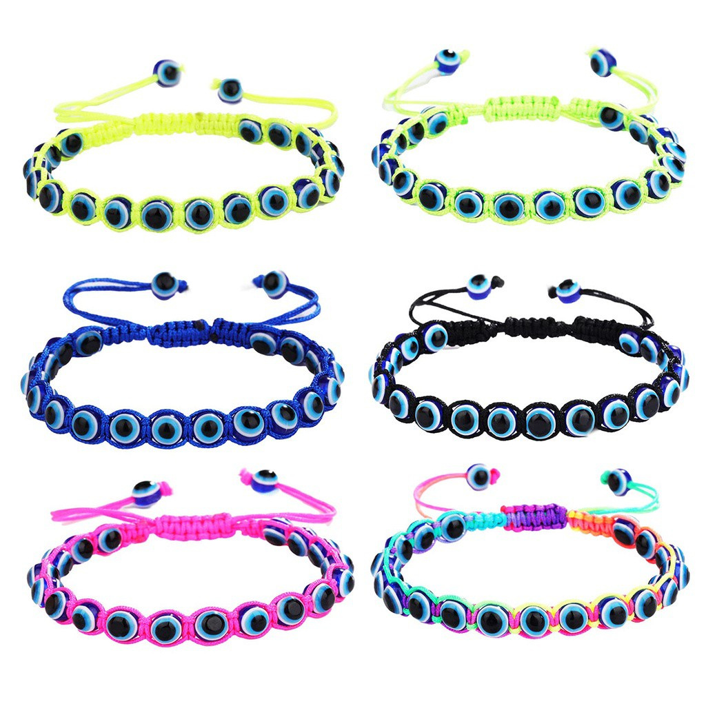 Vòng Đeo Tay May Mắn Màu Đen Đính Mắt Quỷ Thời Trang Dành Cho Nữ