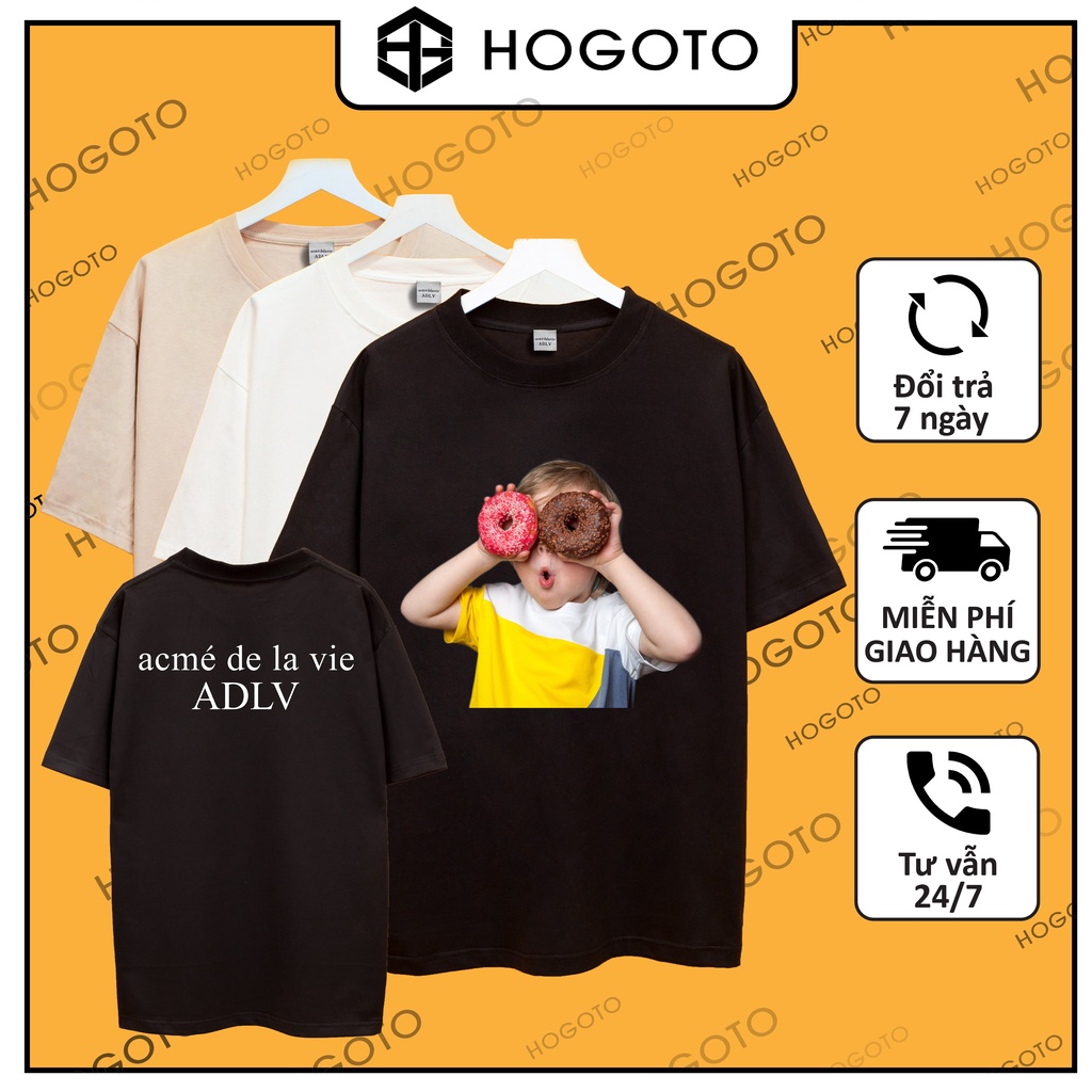 Áo thun tay lỡ ADLV DONUT 1 Hogoto shop , Áo thun unisex nam nữ form rộng oversize chất liệu Cotton | BigBuy360 - bigbuy360.vn