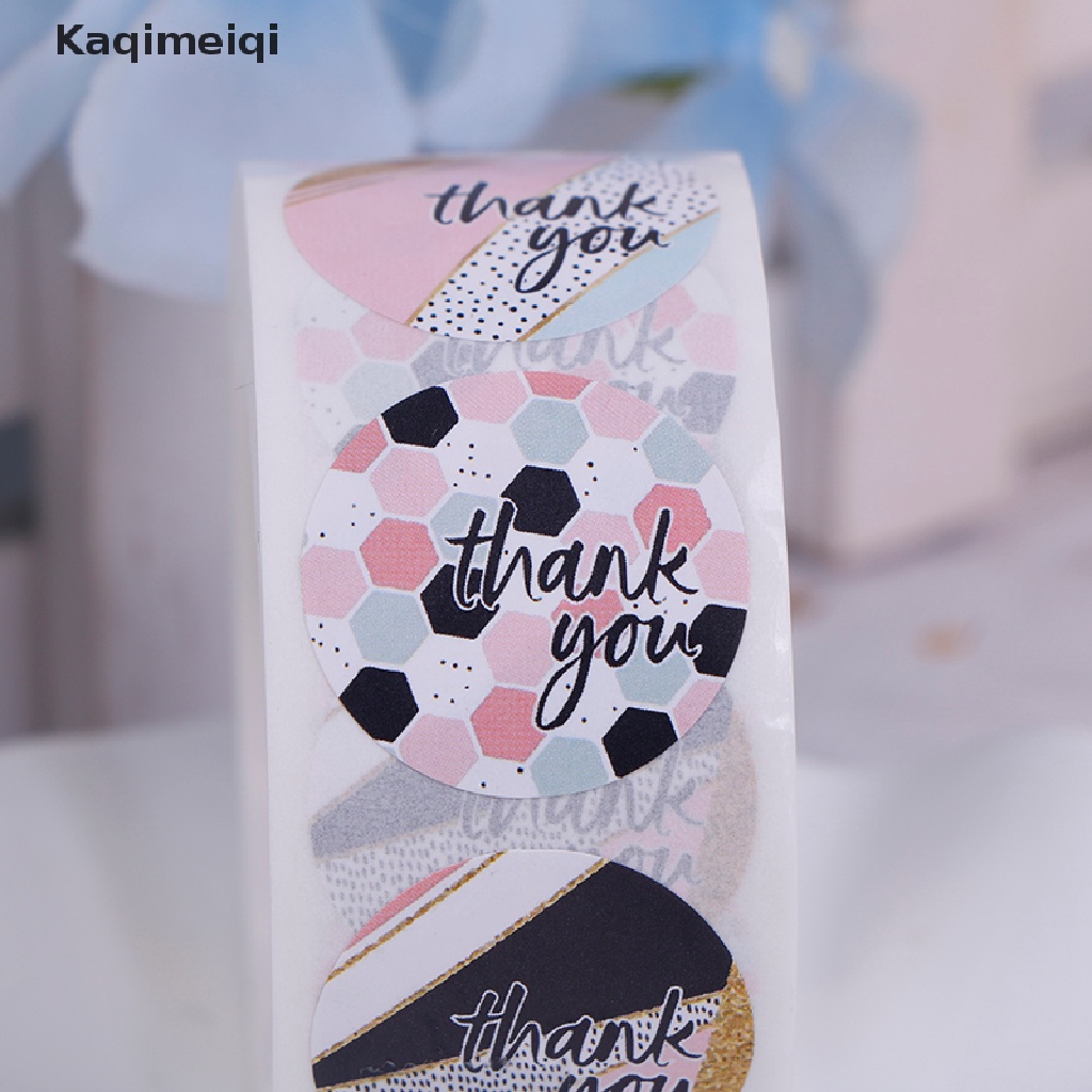 Cuộn 500 miếng dán hình tròn in chữ Thanks You trang trí thủ công
