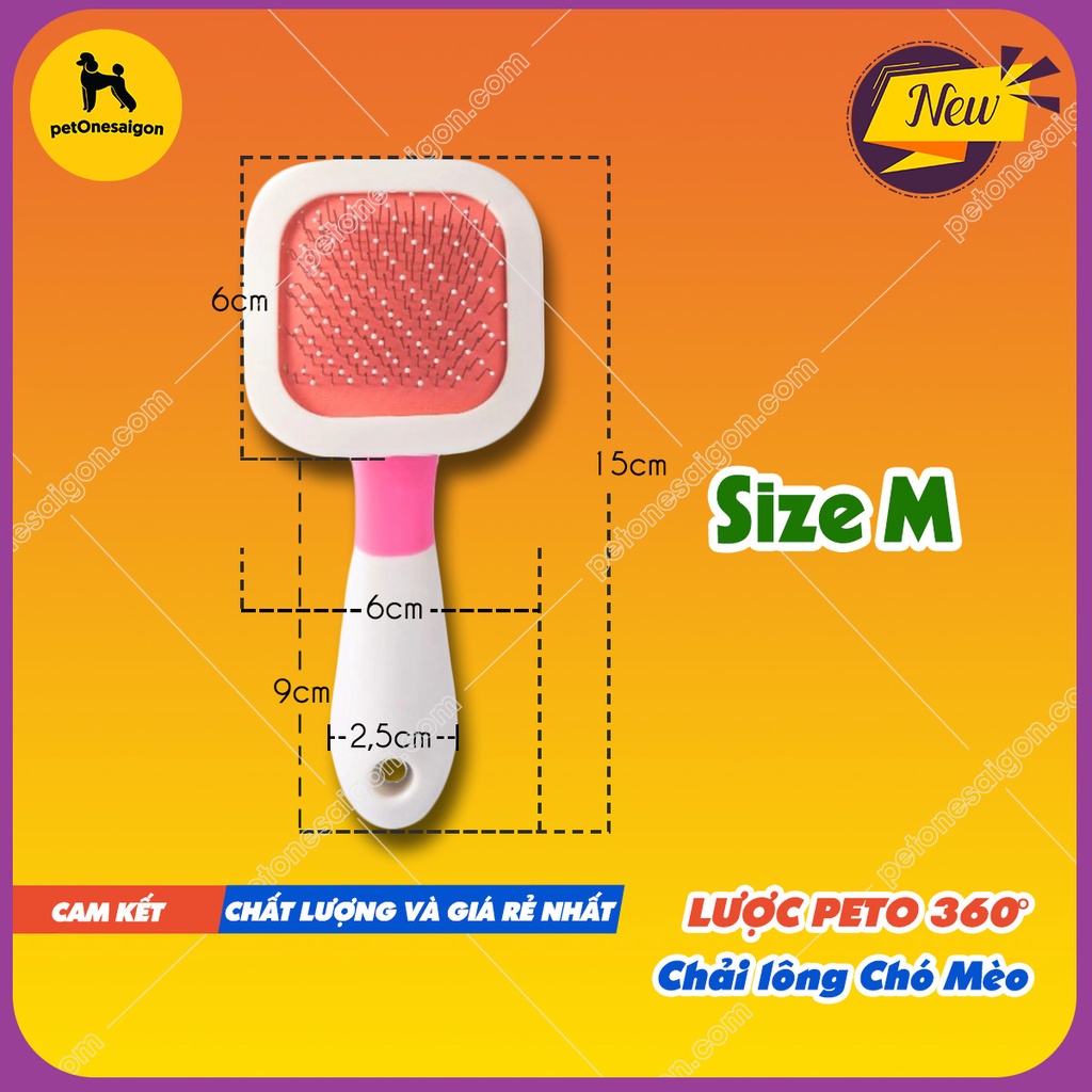 Lược Peto MASTERCARE Chải Lông Thú Cưng Xoay 360 Độ Cho Thú Cưng Tiện Lợi và Dễ Sử Dụng Cho Bản Thân
