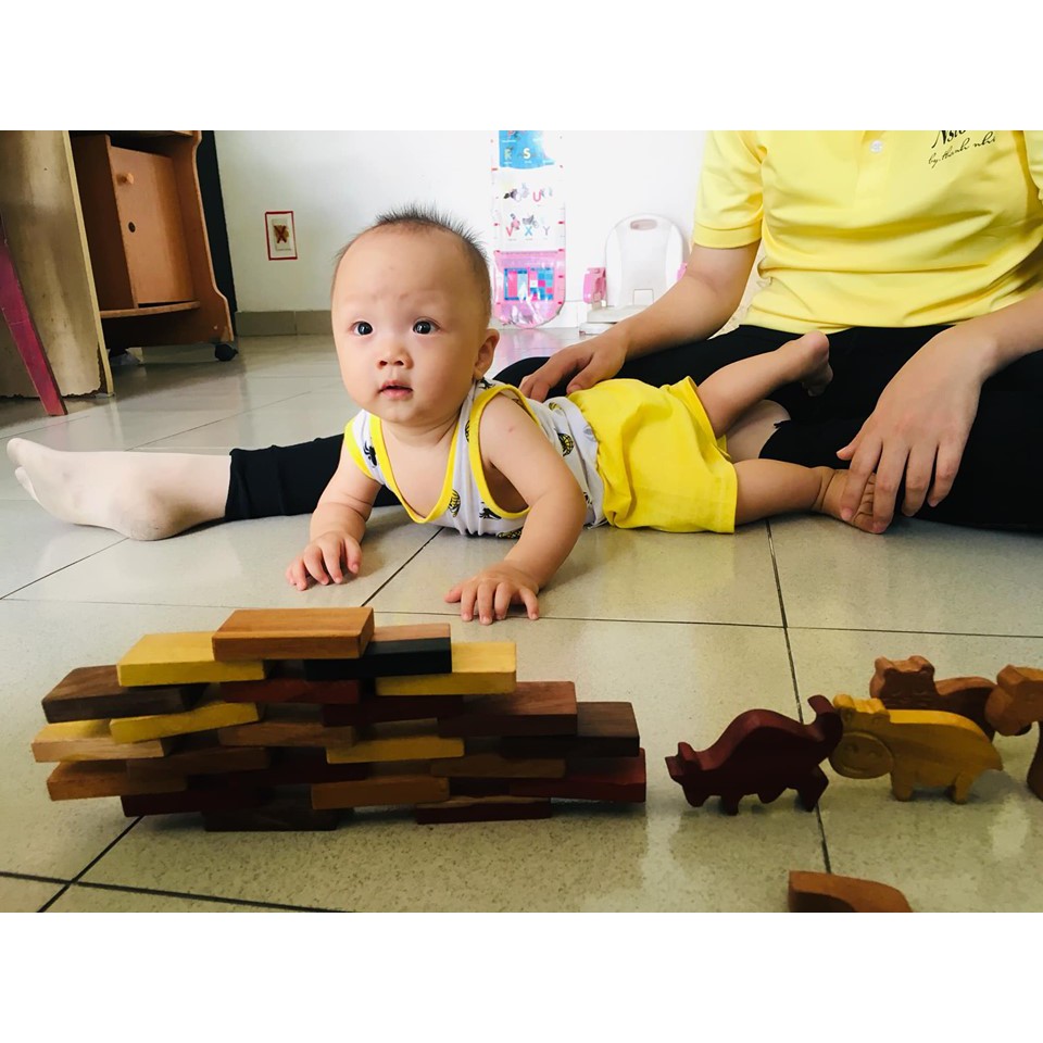 Bộ Domino đồ chơi an toàn bằng gỗ cho bé