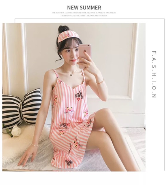 Váy ngủ 2 dây có đệm ngực ( tặng kèm bịt mắt) | BigBuy360 - bigbuy360.vn