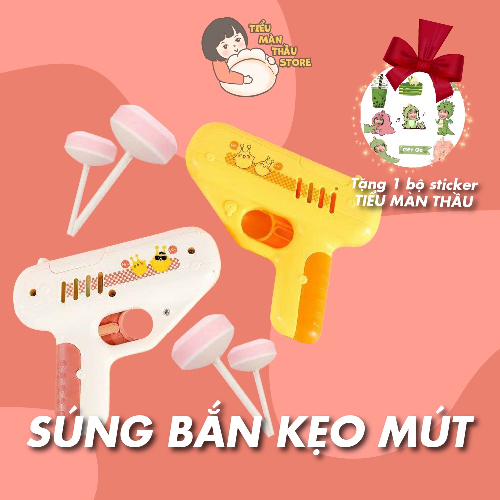 Súng bắn kẹo mút tặng kèm kẹo mút cho trẻ em - Tiểu Màn Thầu Store