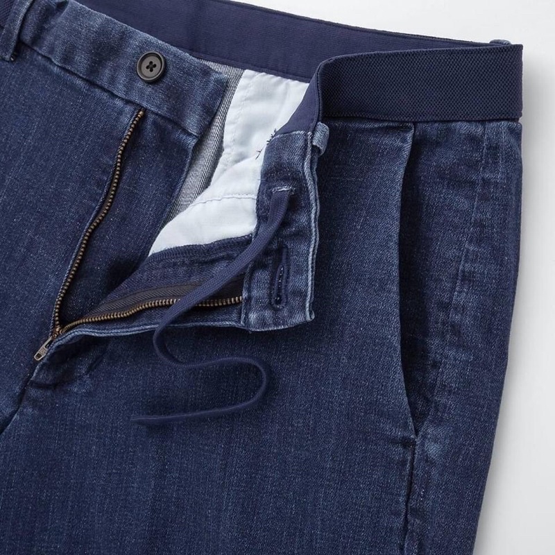Quần jeans nam dáng ngắn Uni cắt tag xuất khẩu