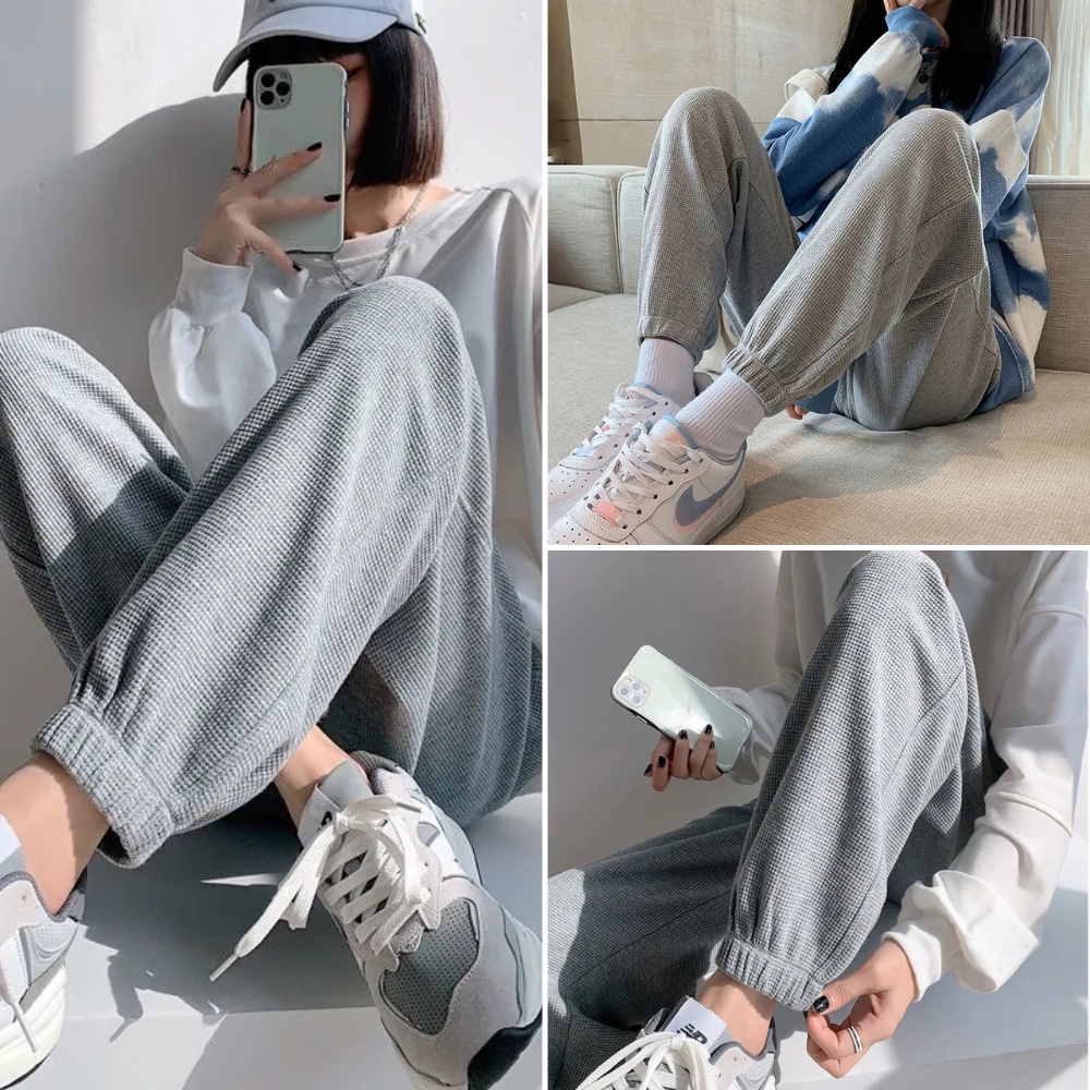 Quần joker nữ, quần nữ nhung tăm đen xám cao cấp SKUQ-05B