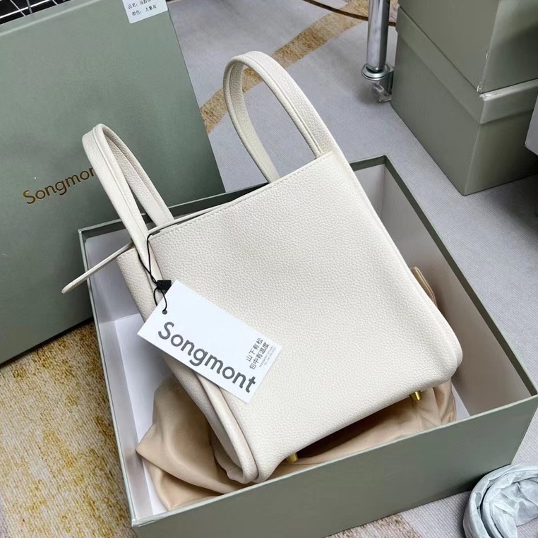 Songmont Túi Xách Da Bò Sức Chứa Lớn Màu Xanh Dương Rau Củ Quả Thời Trang Thường Ngày Cho Nữ SO777777