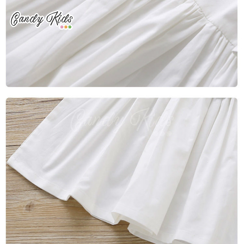 Đầm Cotton Xếp Li Phong Cách Hàn Quốc 2021 Cho Bé Gái