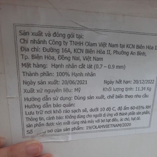 Hạnh nhân lát mỏng OLAM, hạnh nhân bột, hạt 100g