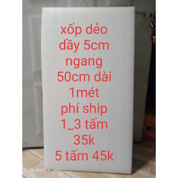 Xốp tấm dày 5cm x50cm x100cm
