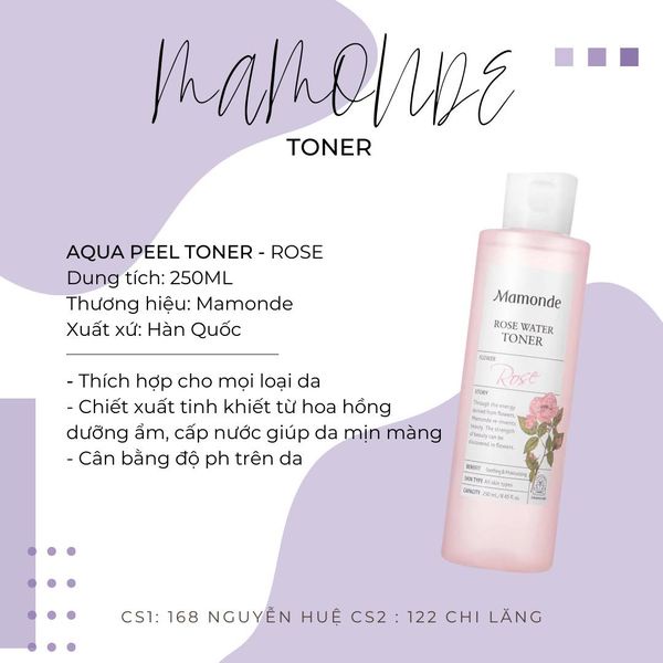 Nước hoa hồng Rose Water Toner Mamonde