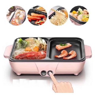 Bếp Lẩu Nướng 🥘 2in1 Mini Hàn Quốc🥘 Bếp Lẩu Nướng Đa Năng Cao Cấp Đế Nồi Chống Dính💯