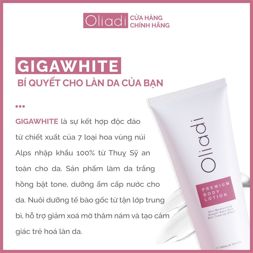 Kem Body Oliadi Dưỡng Trắng Toàn Thân  Công Nghệ Hạt Nano Phân Tử 200ml