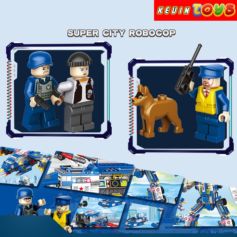 Đồ Chơi Lắp Ráp Kiểu Lego Mô Hình Đội Xe Tuần Tra Cảnh Sát Chống Tội Phạm Super City RoboCop PX.401 Với 800+ Mảnh Ghép